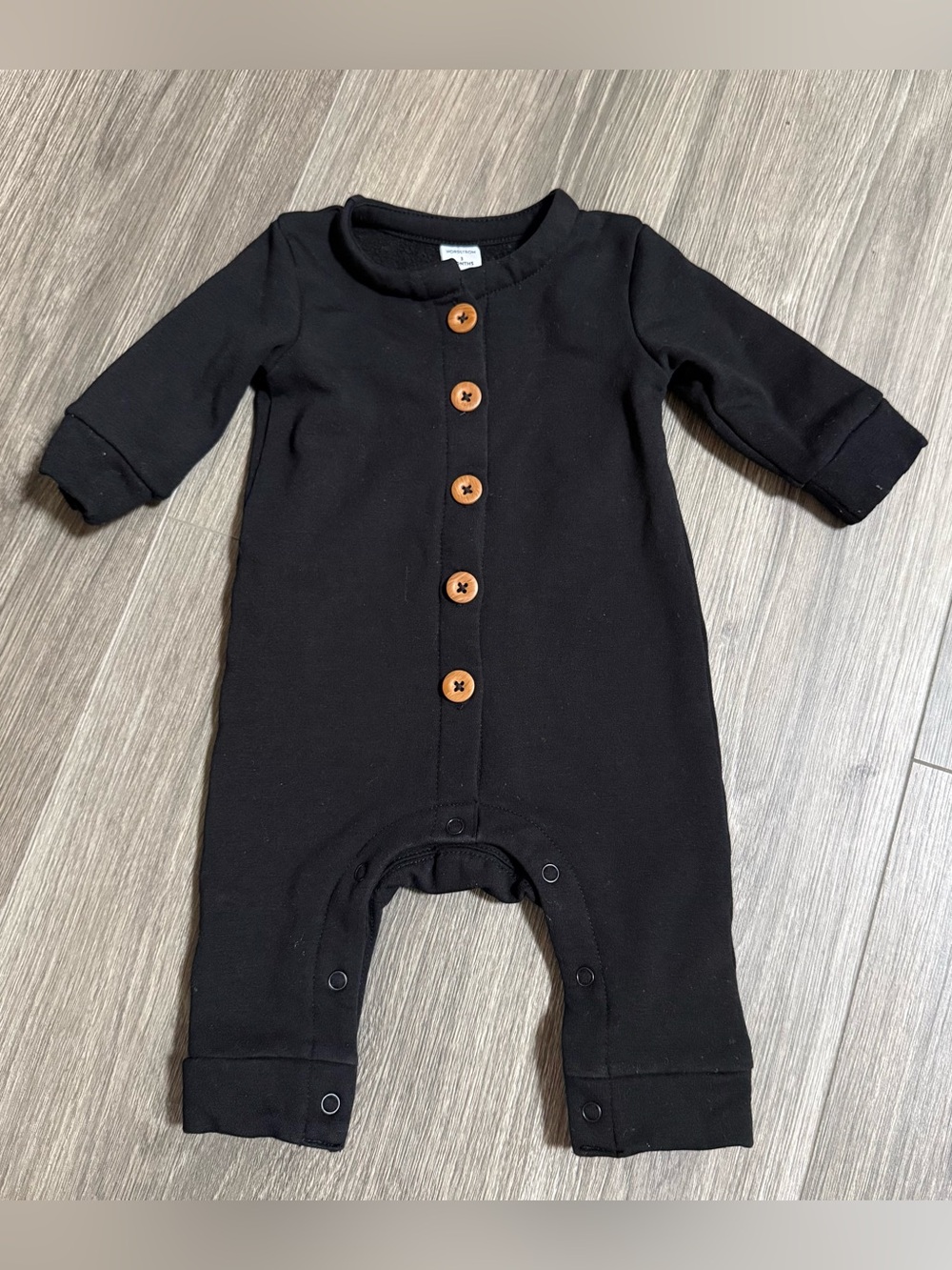 Nordstrom Baby Soft Onesie in Black with Snap Closure Size 3 Months